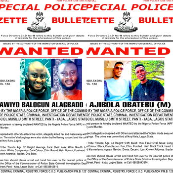 Police declare two men wanted over alleged Ikoyi murder