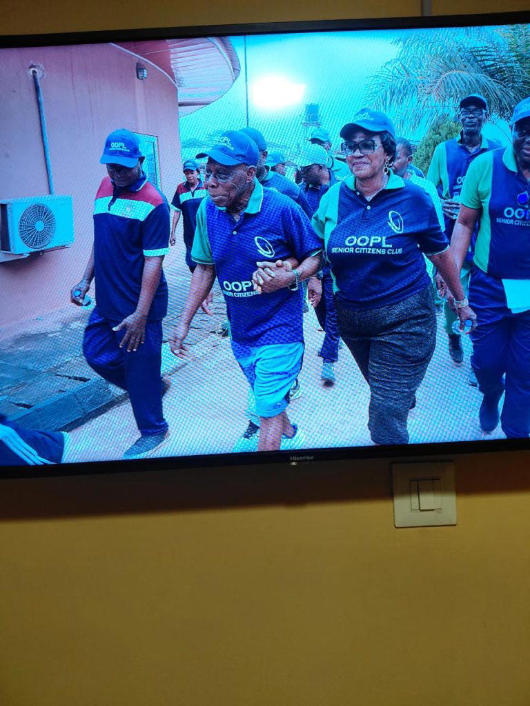 Obasanjo leads senior citizens on walk in Abeokuta
