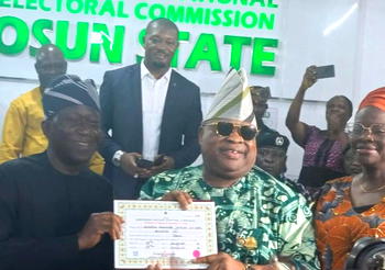 Adeleke receives certificate of return, pledges N500m fund for victims