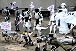 Robots protest rampant AI in Poland