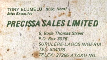 Elumelu shares old business card from days as photocopier salesman
