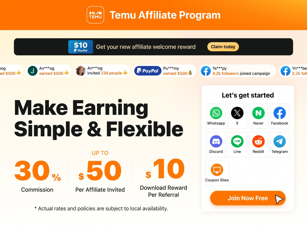 Temu Affiliate Program FAQ: Sign Up, Login, Sharing, and First Steps