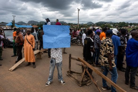AAUA students block highway, protest 68-day ASUU strike
