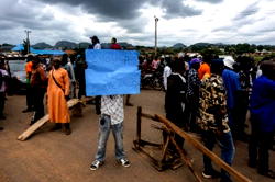 AAUA students block highway, protest 68-day ASUU strike