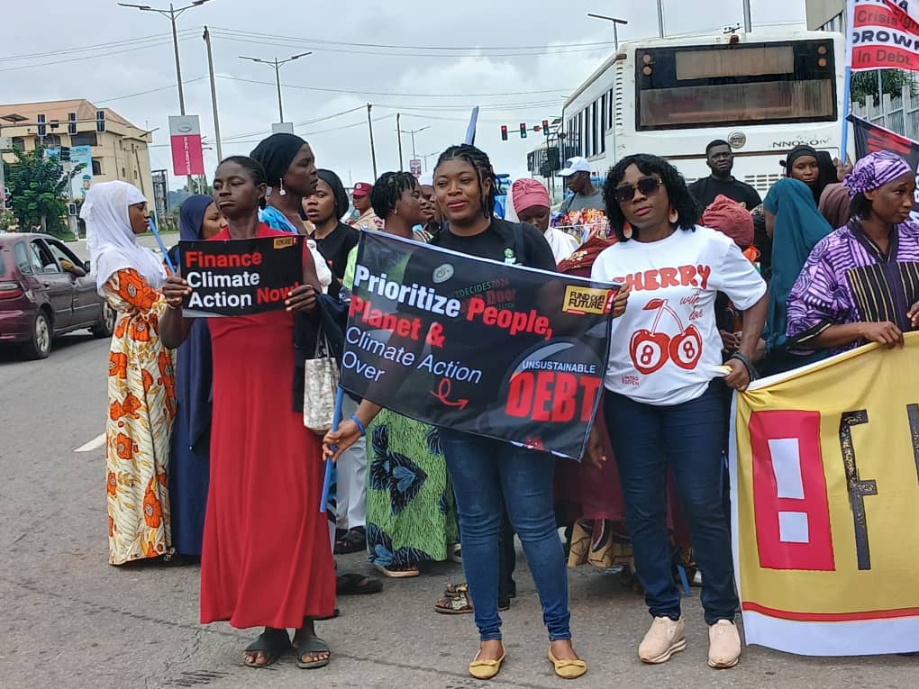 Photos: “Stop giving loans to Nigeria”, ActionAid, others protest Nigeria’s rising debt, borrowing