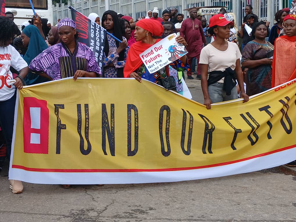 Photos: 'Stop giving loans to Nigeria', ActionAid, others protest Nigeria’s rising debt
