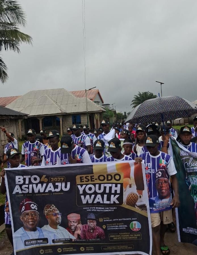 2027: Ondo riverine group holds solidarity walk for Tinubu, Ojogo in Arogbo