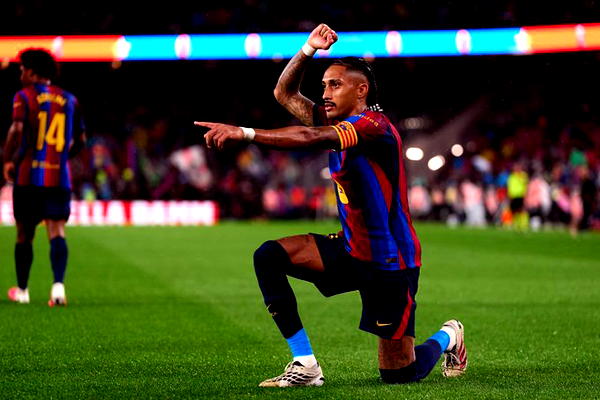 Raphinha, Yamal fire Barcelona to 7-2 win over Racing Santander