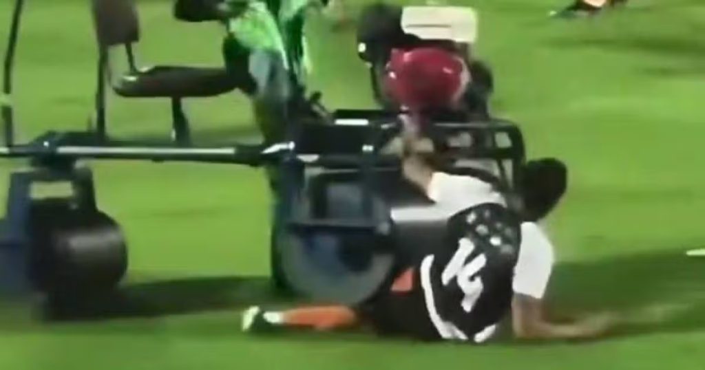 Andros Townsend avoids injury after being run over by pitch roller in Thailand