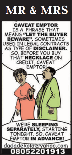 Cartoon: Caveat emptor in dza odza room!