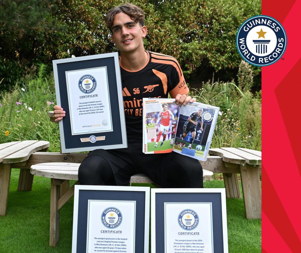 Arsenal’s 16-year-old Dowman gets three Guinness World Records certificates