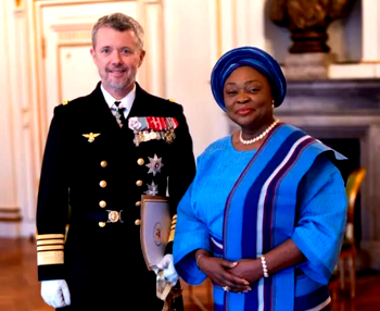 Amb Lola Akande presents credentials to Denmark’s King, begins diplomatic mission