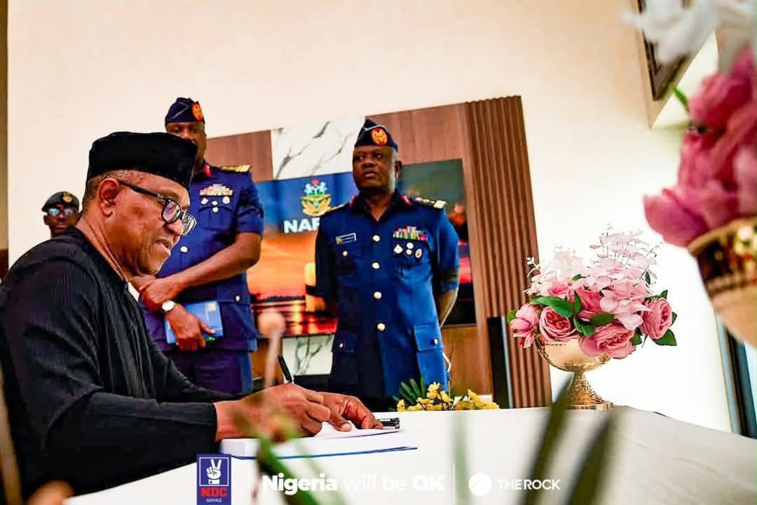 Obi visits NAF headquarters, signs crash condolence register