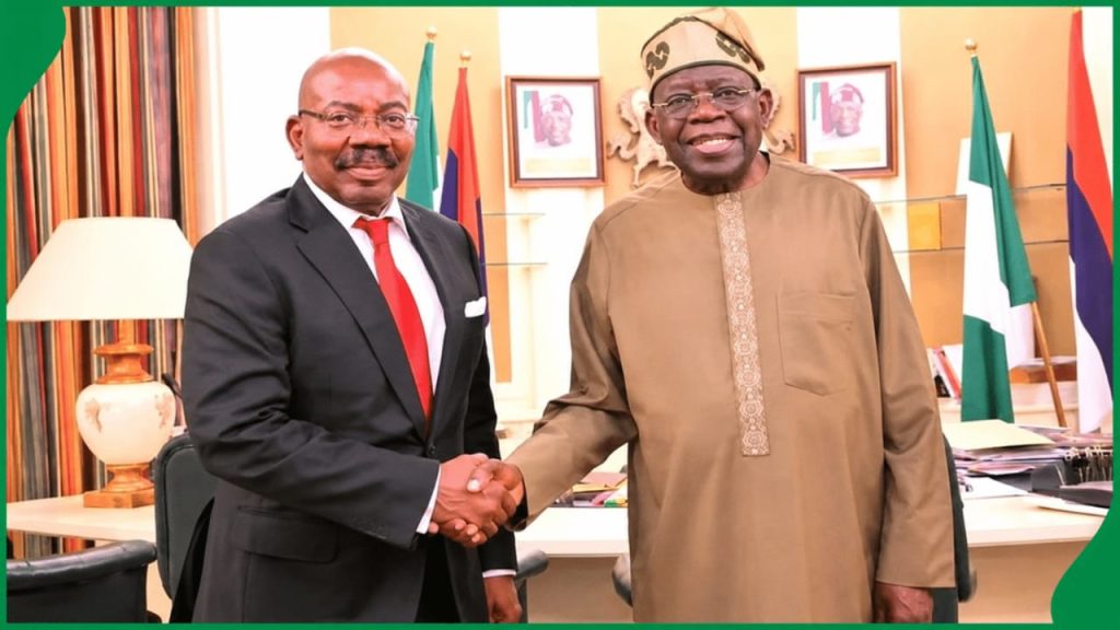 Tinubu meets Zenith Bank founder Jim Ovia and Budget Office chief at Aso Villa