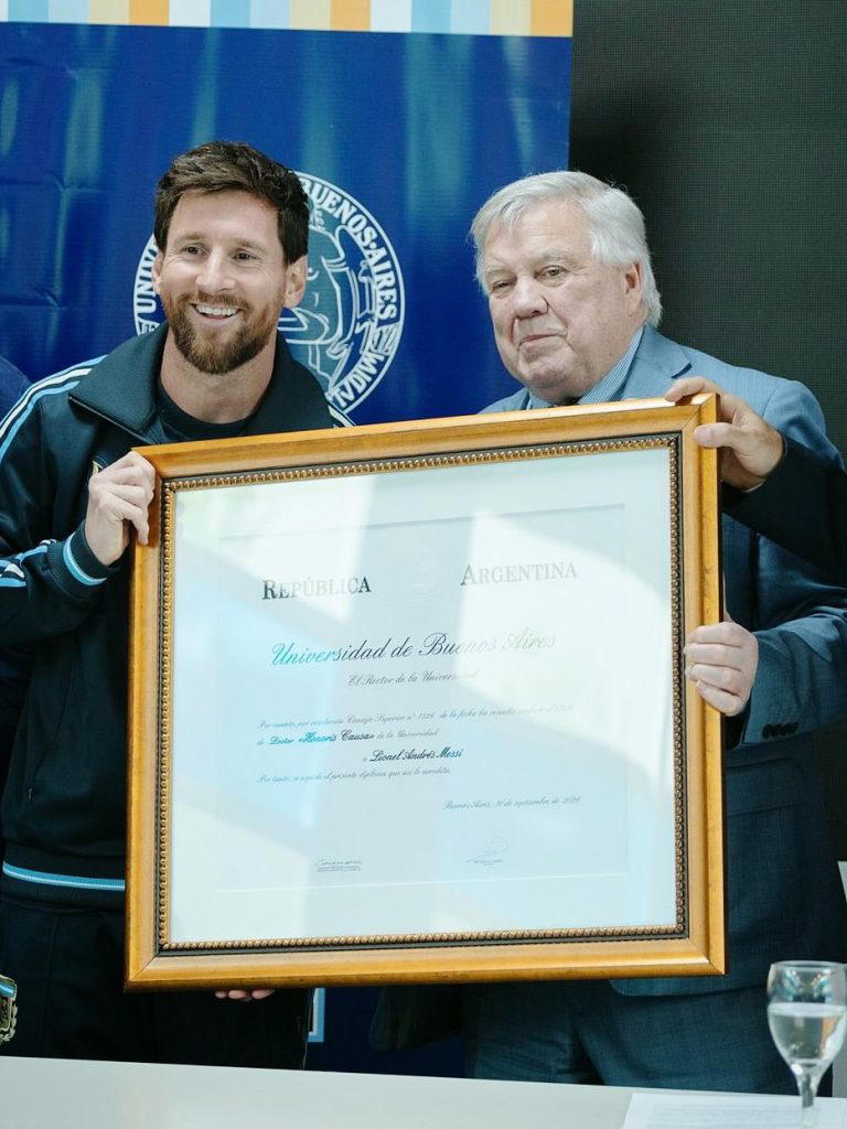 Messi awarded an honorary doctorate by Argentina’s University of Buenos Aires before farewell match